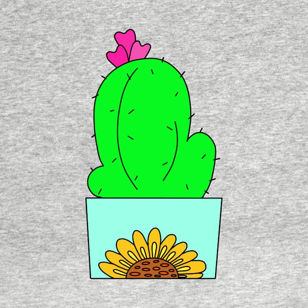 Cute Cactus Design #45: Sunflower Pot Cactus by DreamCactus